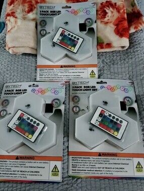 Bytech White RGB Touch Light 3-Pack with Color Remote